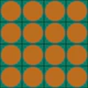 Retro Geo Circles Teal and Ochre