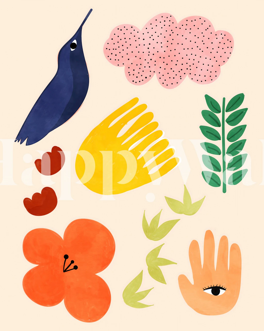 Colorful Summer Vibes wallpaper in a room