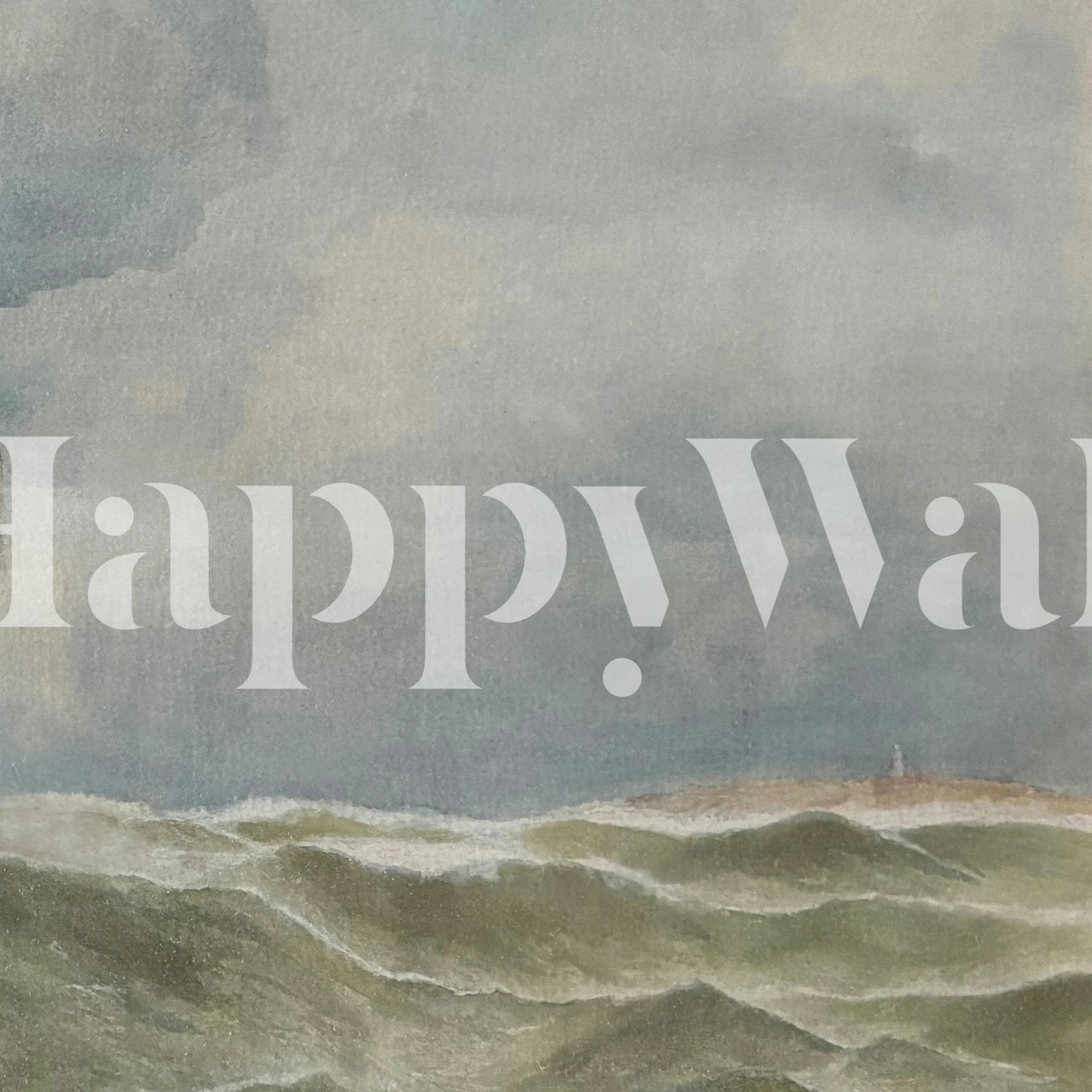 Moody Sea wallpaper in a room setting