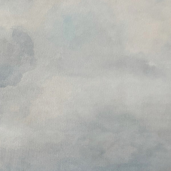 Misty Blue Watercolour Clouds