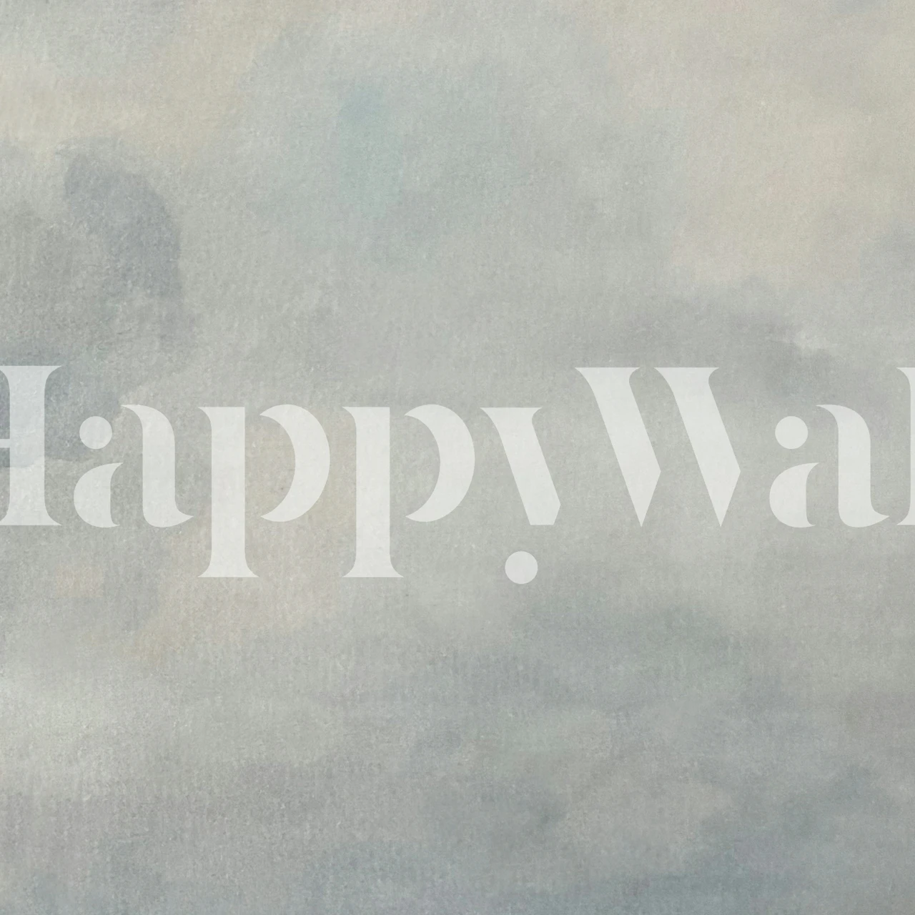Misty Blue Watercolour Clouds wallpaper in room