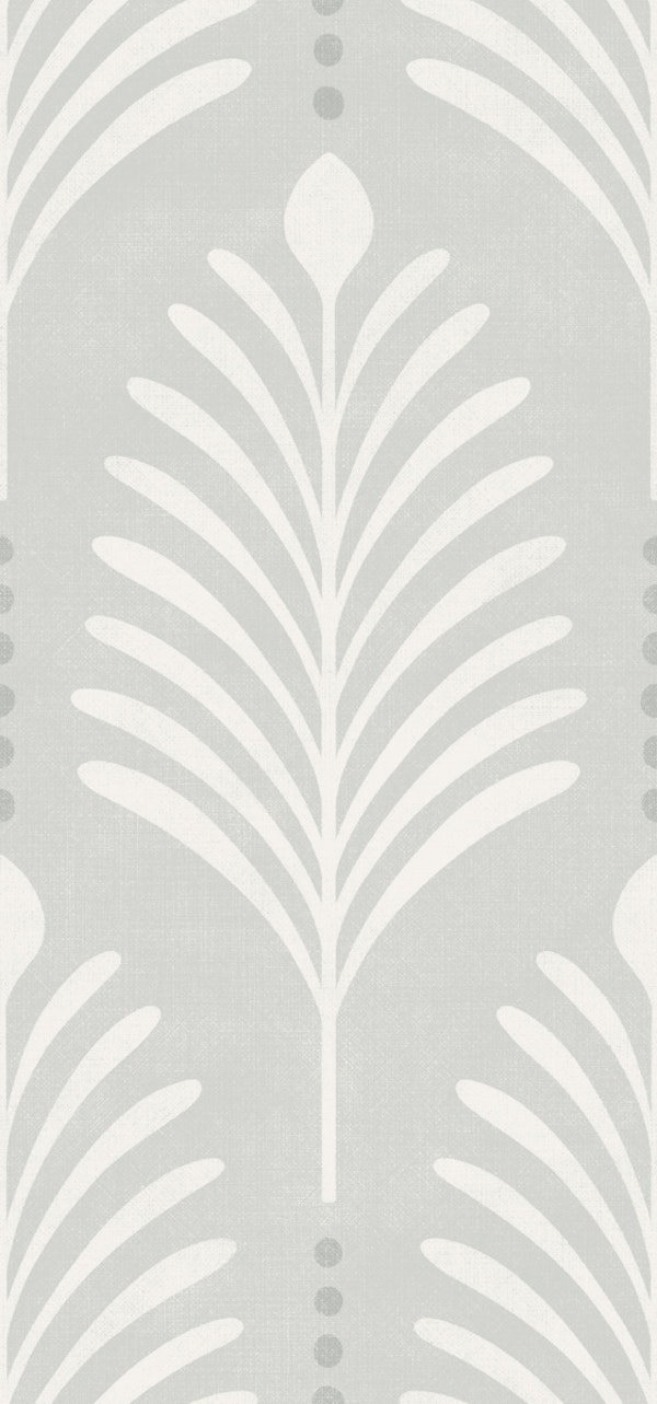 art deco vertical leaves - grey mint back