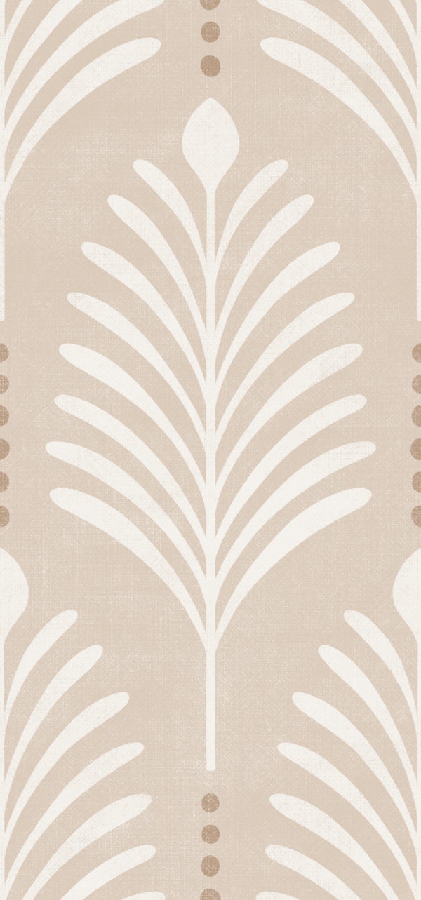 art deco vertical leaves - earthy beige back