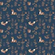 Woodland Friends Fox and Deer Navy Blue