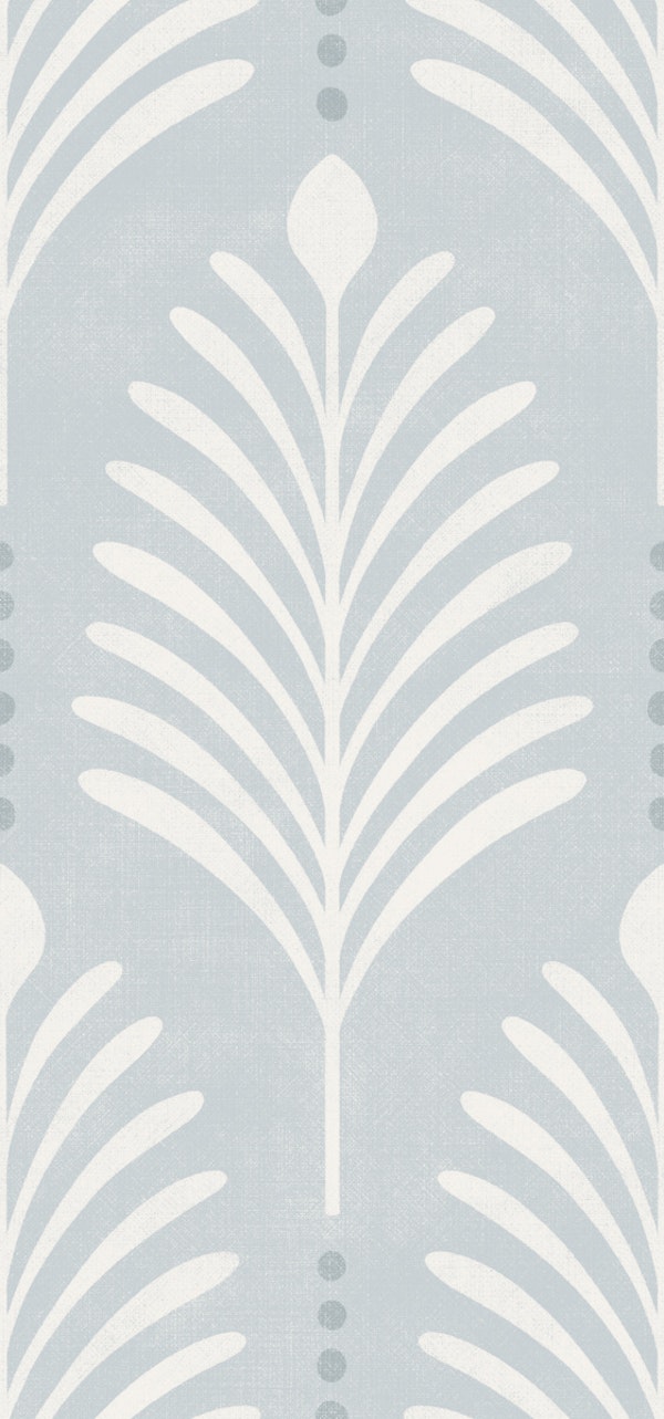 art deco vertical leaves - calming blue back