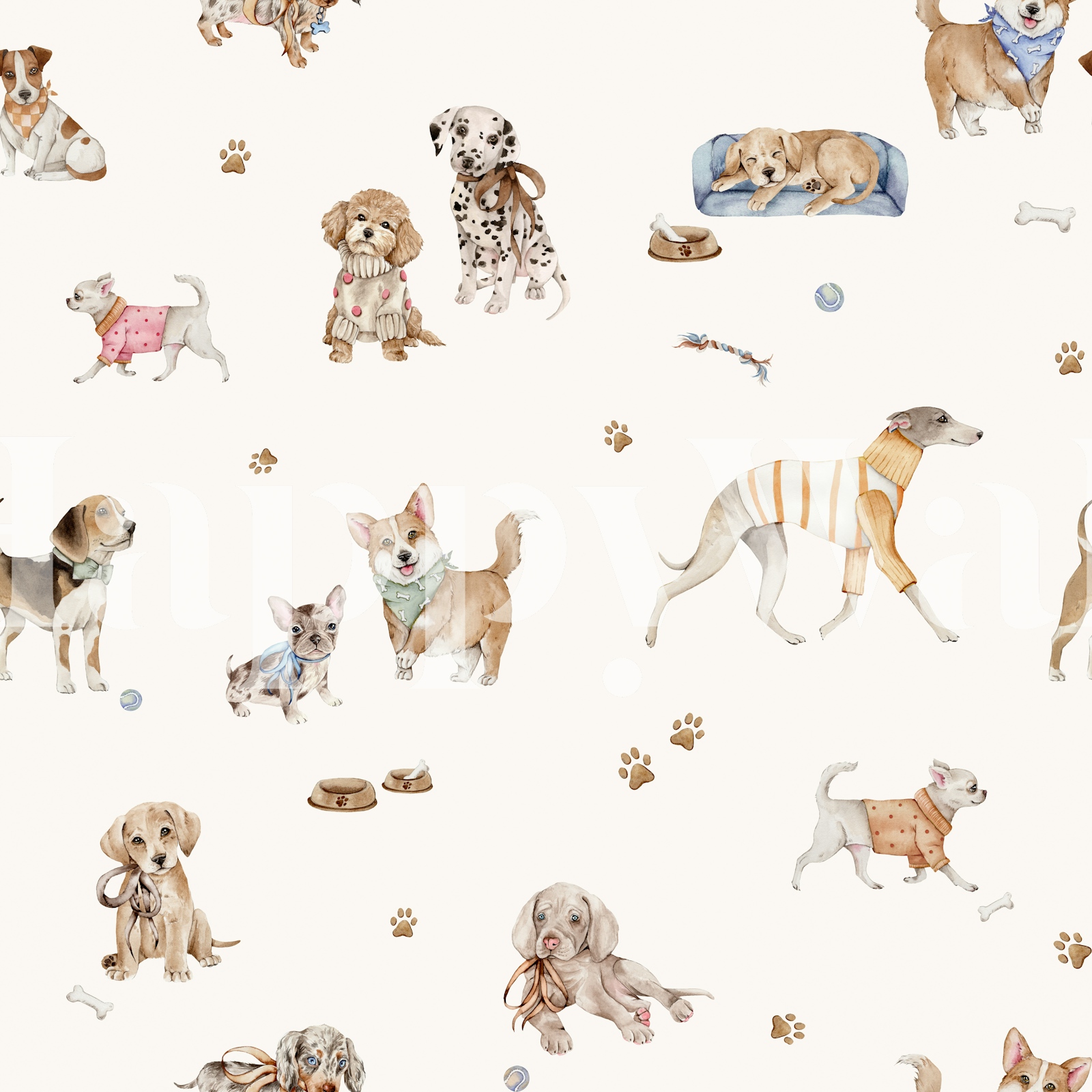 Colorful Dog Breeds Wallpaper - happywall.com