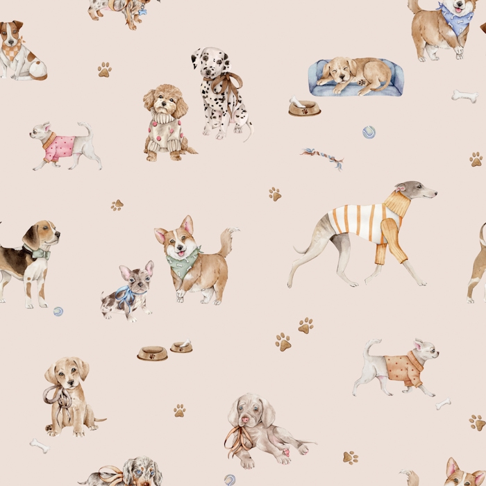 Colorful dog breeds pink big scale