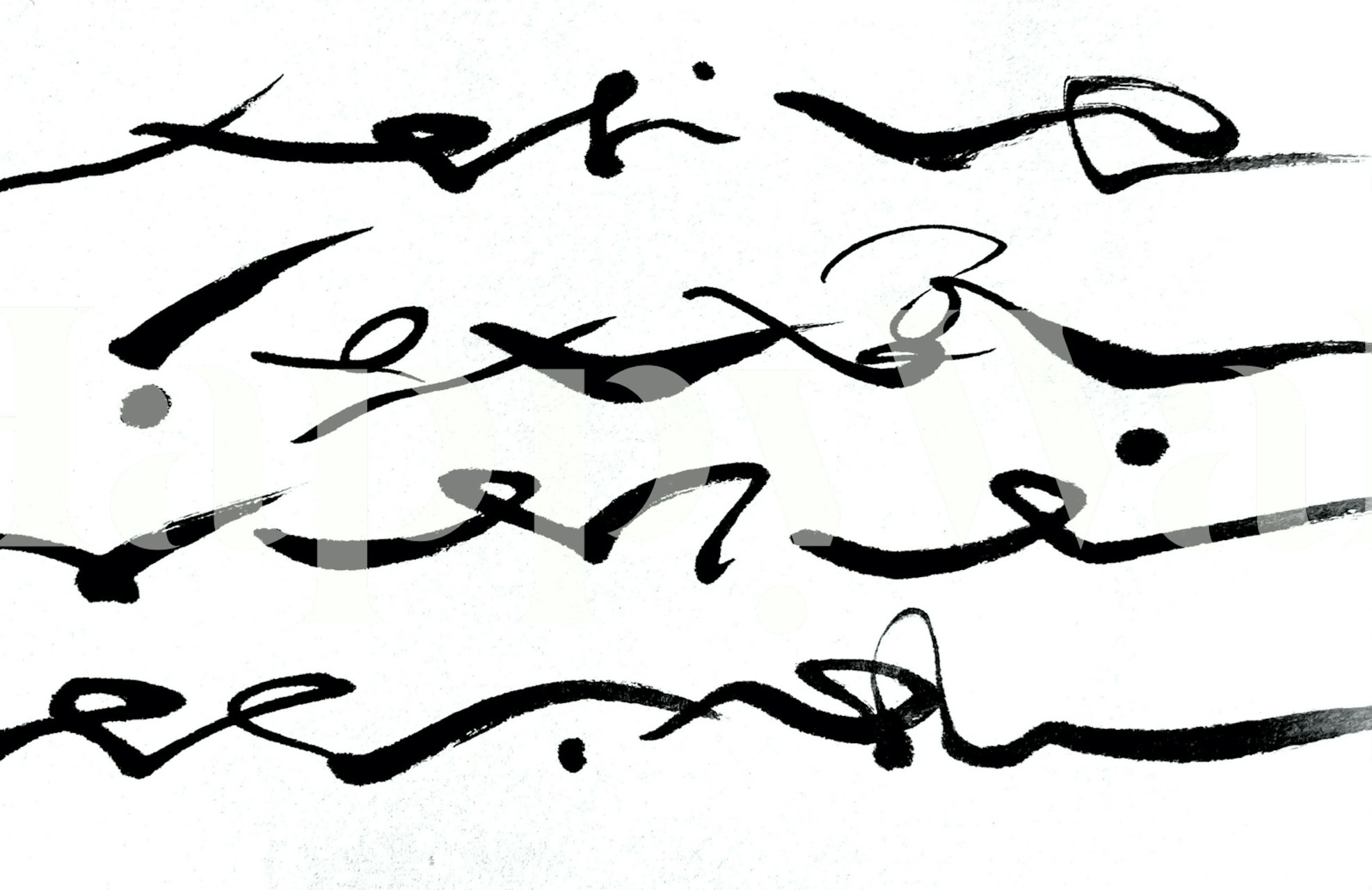 Dristig svart penselstrøk tapet i et rom