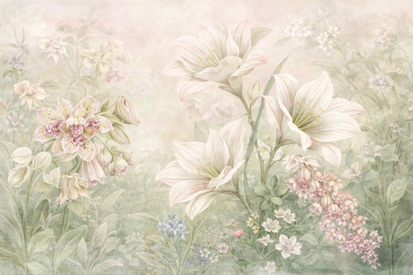 Ethereal Pastel Orchids Green
