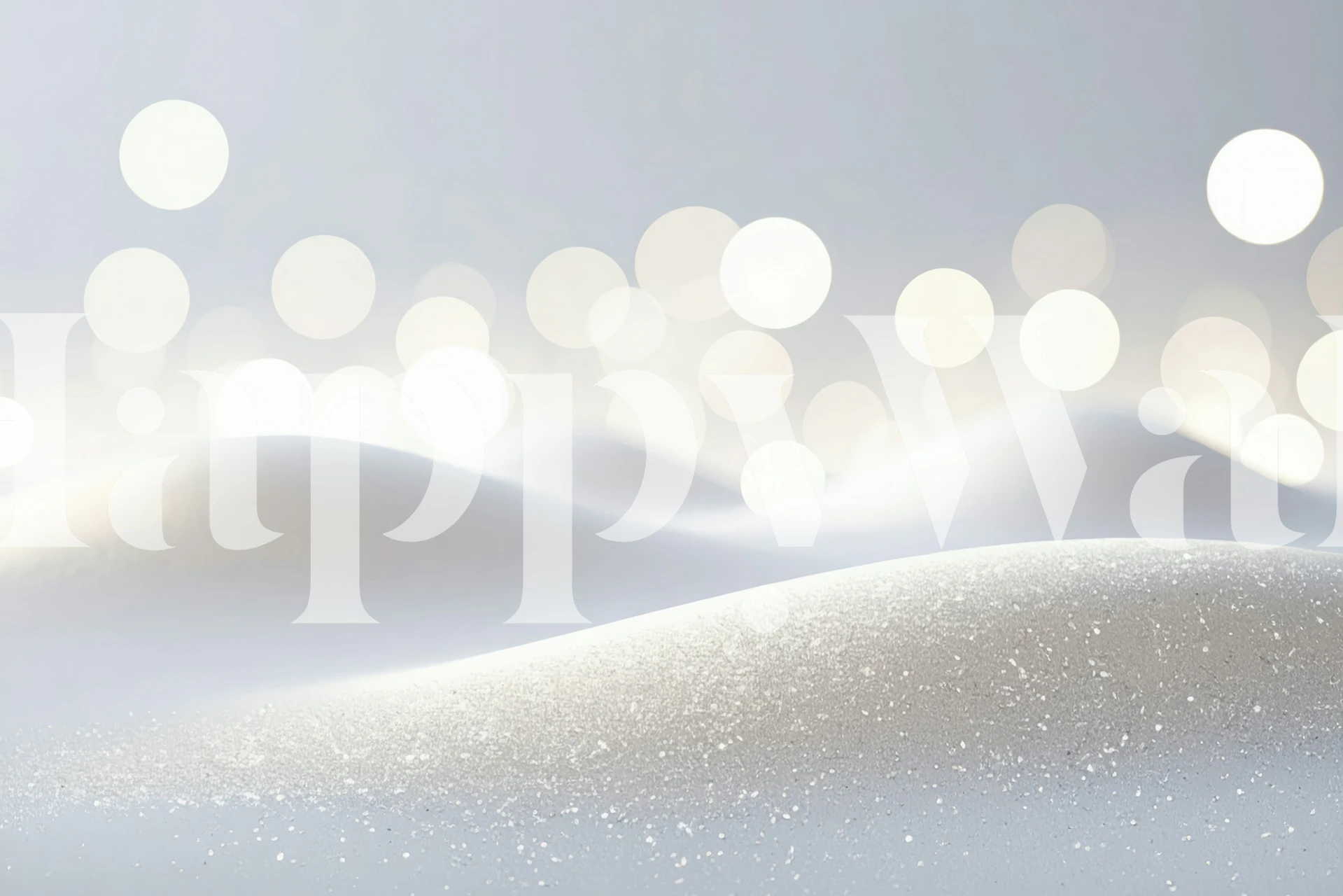 Frosty white bokeh wallpaper in a room
