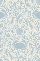 Coastal Shellfish Ocean Toile - Soft Blue tapetas