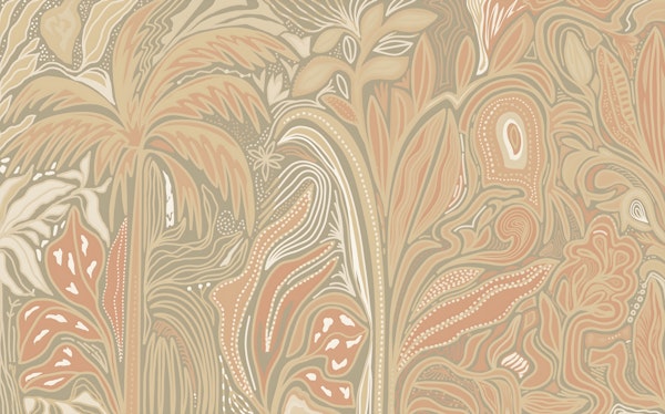 Boho Tropical Palms Beige