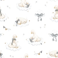 Sweet Goose Dreams - small white wallpaper