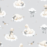 Sweet Goose Dreams - small grey wallpaper