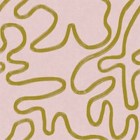 Olive Squiggle Lines on Blush tapetes
