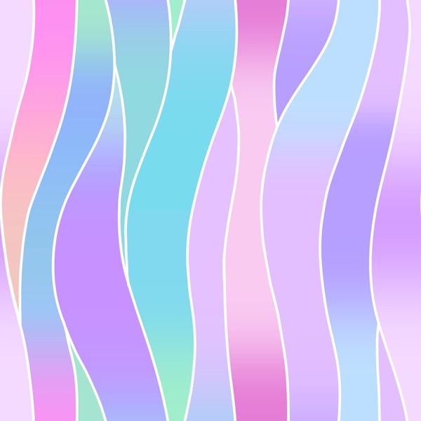 Soft Rainbow Wave Stripes