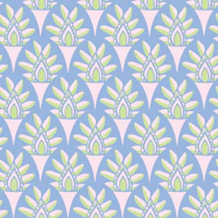 Acanthus Classical Botanical Leaf Pink Blue tapete