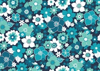 Sunshine Garden - turquoise teal navy - M wallpaper