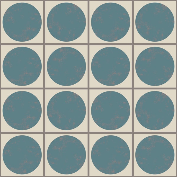 Art Deco Teal Circle Tiles