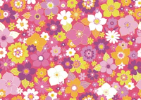 Sunshine Garden - pink orange purple floral S wallpaper