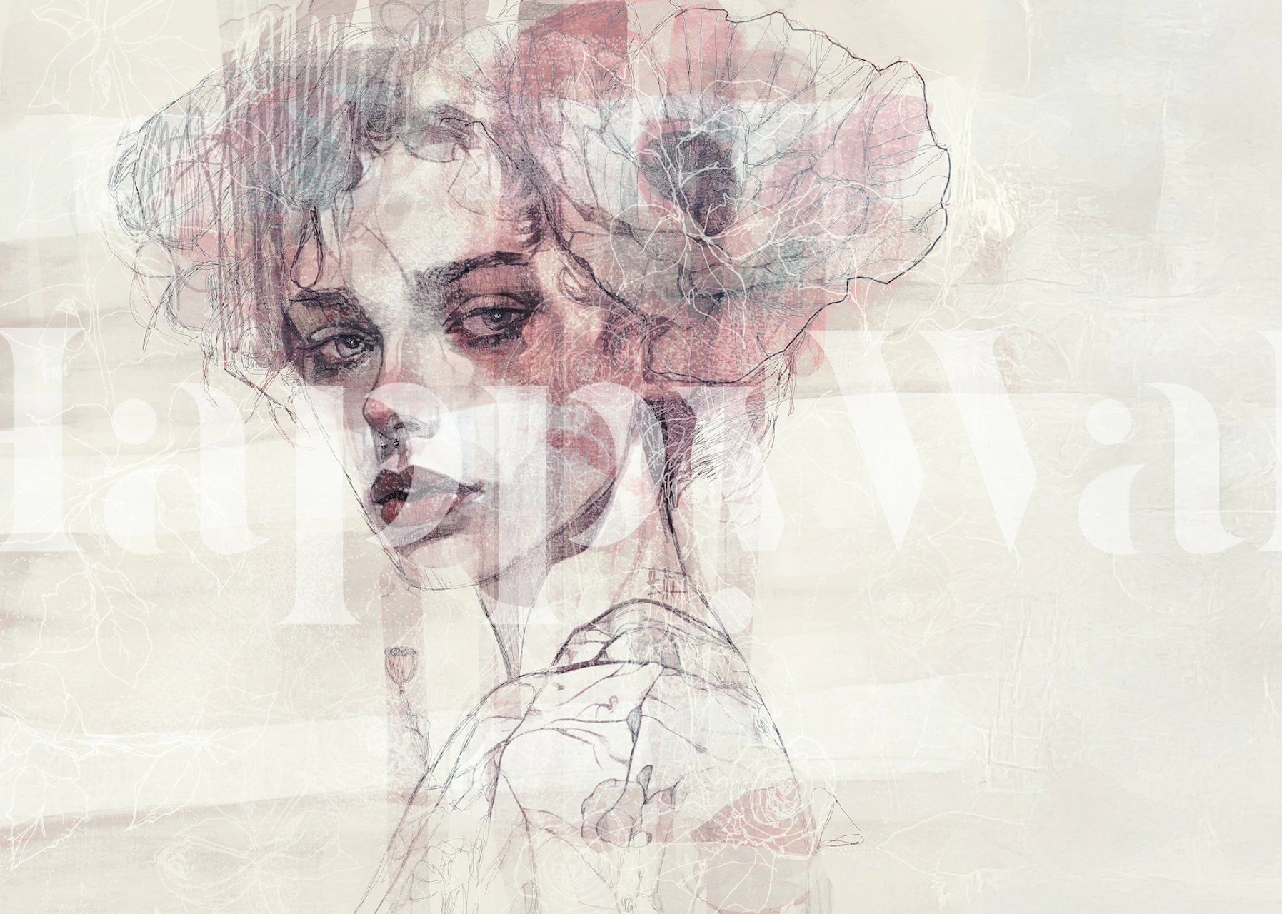 Acceptance wallpaper design in a room setting