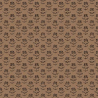 Little block print flowers dark blue taupe behang