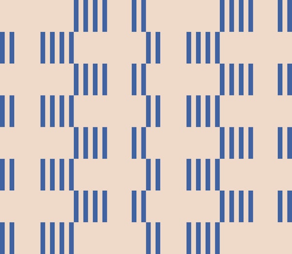 Blue Stripe Geometric Grid