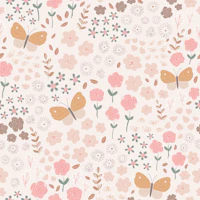Butterfly Garden Pastel Soft Pink wallpaper