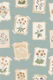 Vintage botanical postcards in blue