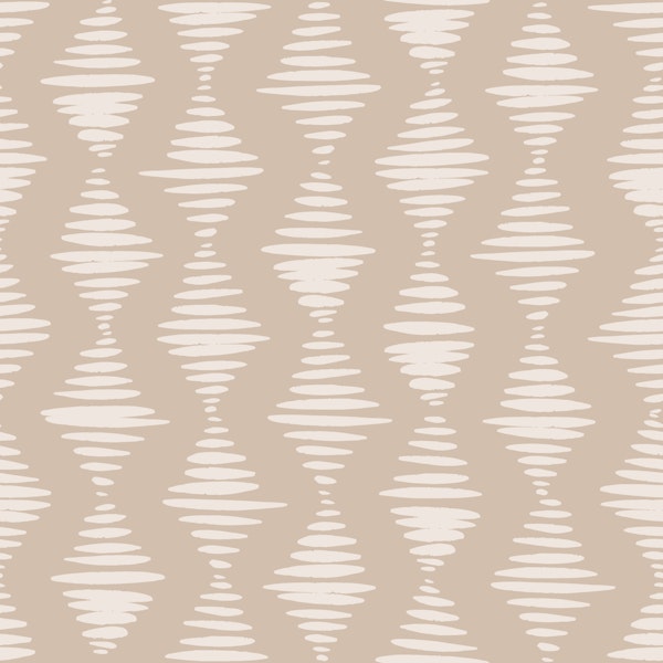 mid century mudcloth geometric diamond beige