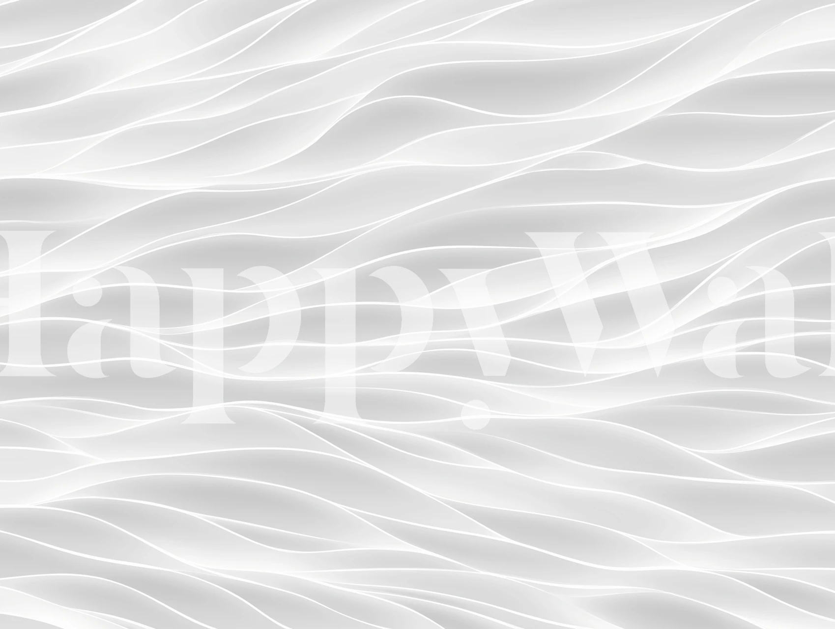 Soft White Wave Lines Tapete in einem Raum