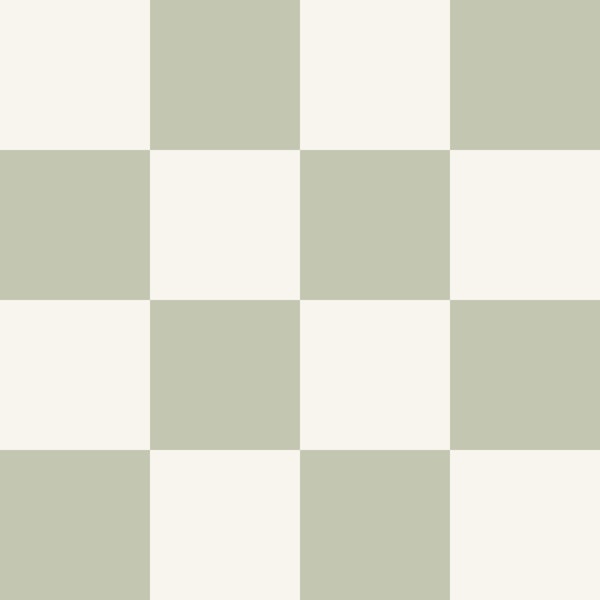 Checkerboard - soft sage and cream - L