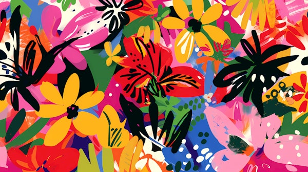 Bold Tropical Floral Burst