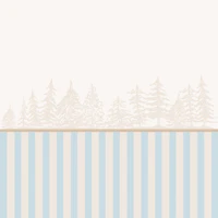 Half Wall Panel with Blue Stripes and trees wallpaper