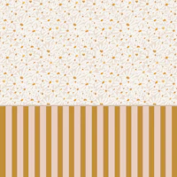 Striped Half wall & Daisy Meadow wallpaper
