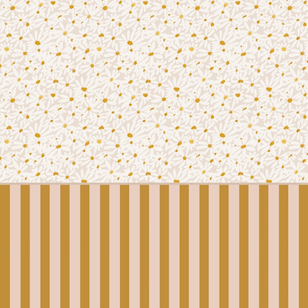 Striped Half wall & Daisy Meadow