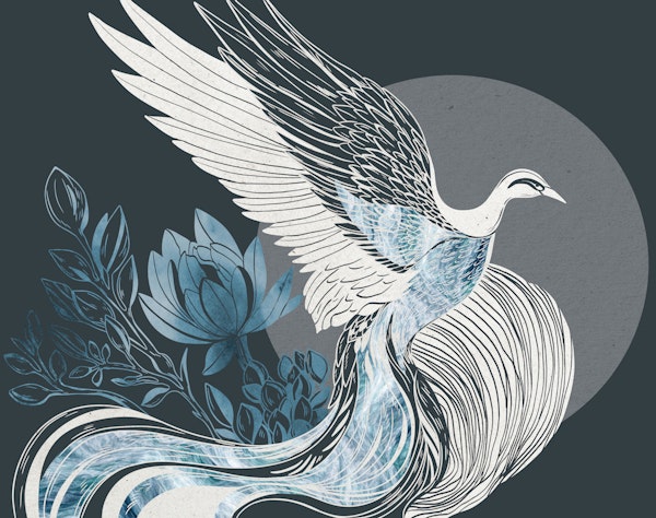 Phoenix in blue colors