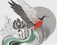 Flying colorful Phoenix
