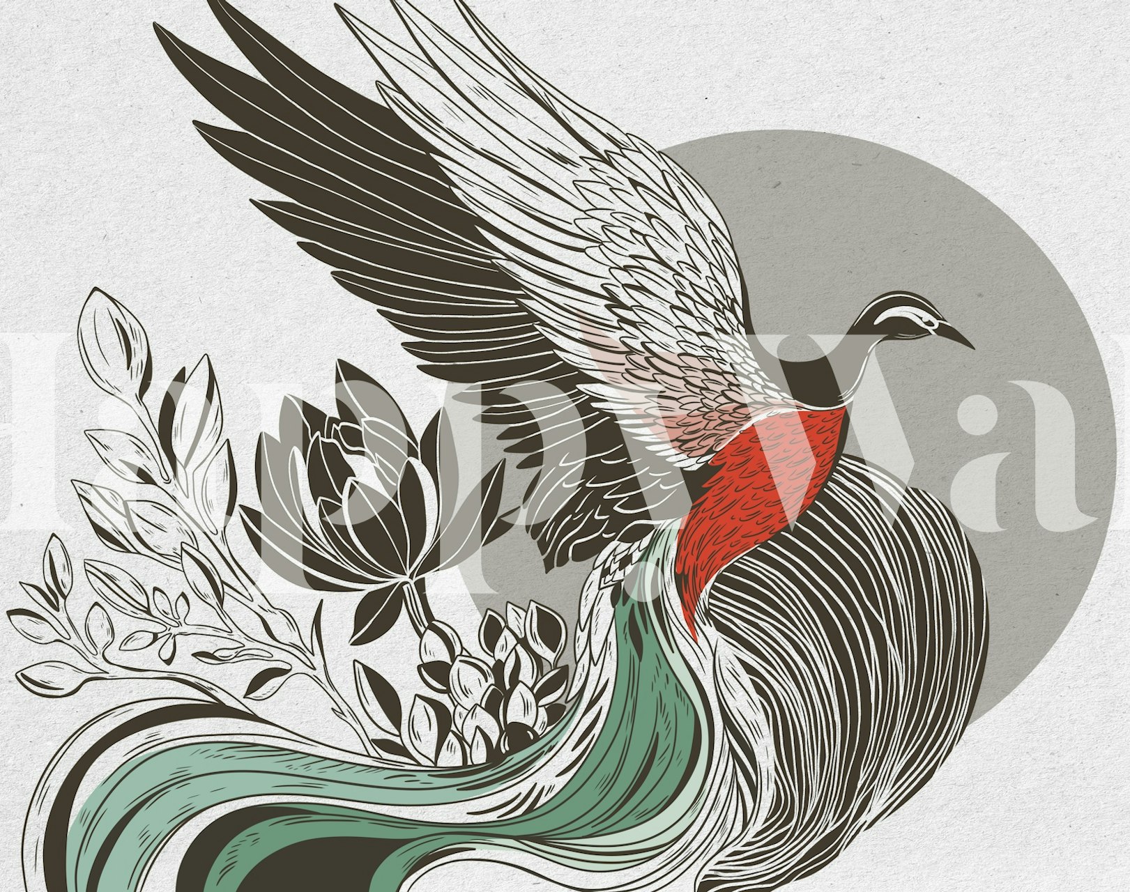 Colorful Phoenix wallpaper in a room