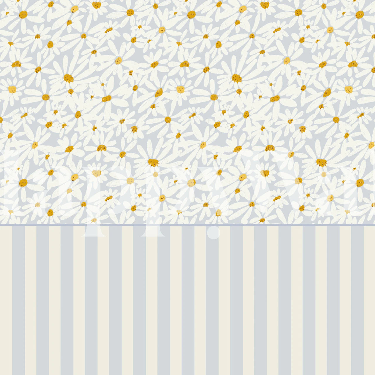 Half Wall Daisy Meadow wallpaper in a room