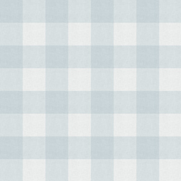 Gingham Plaid - Pale Baby Blue