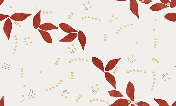 Scandi Botanical Red Leaves