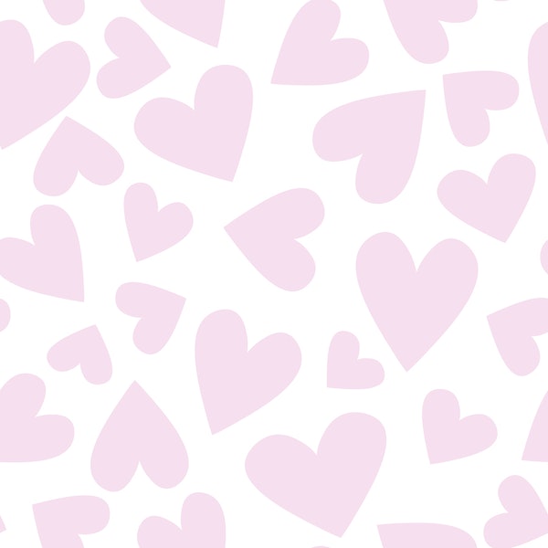 Minimal Bold Pink Hearts on White