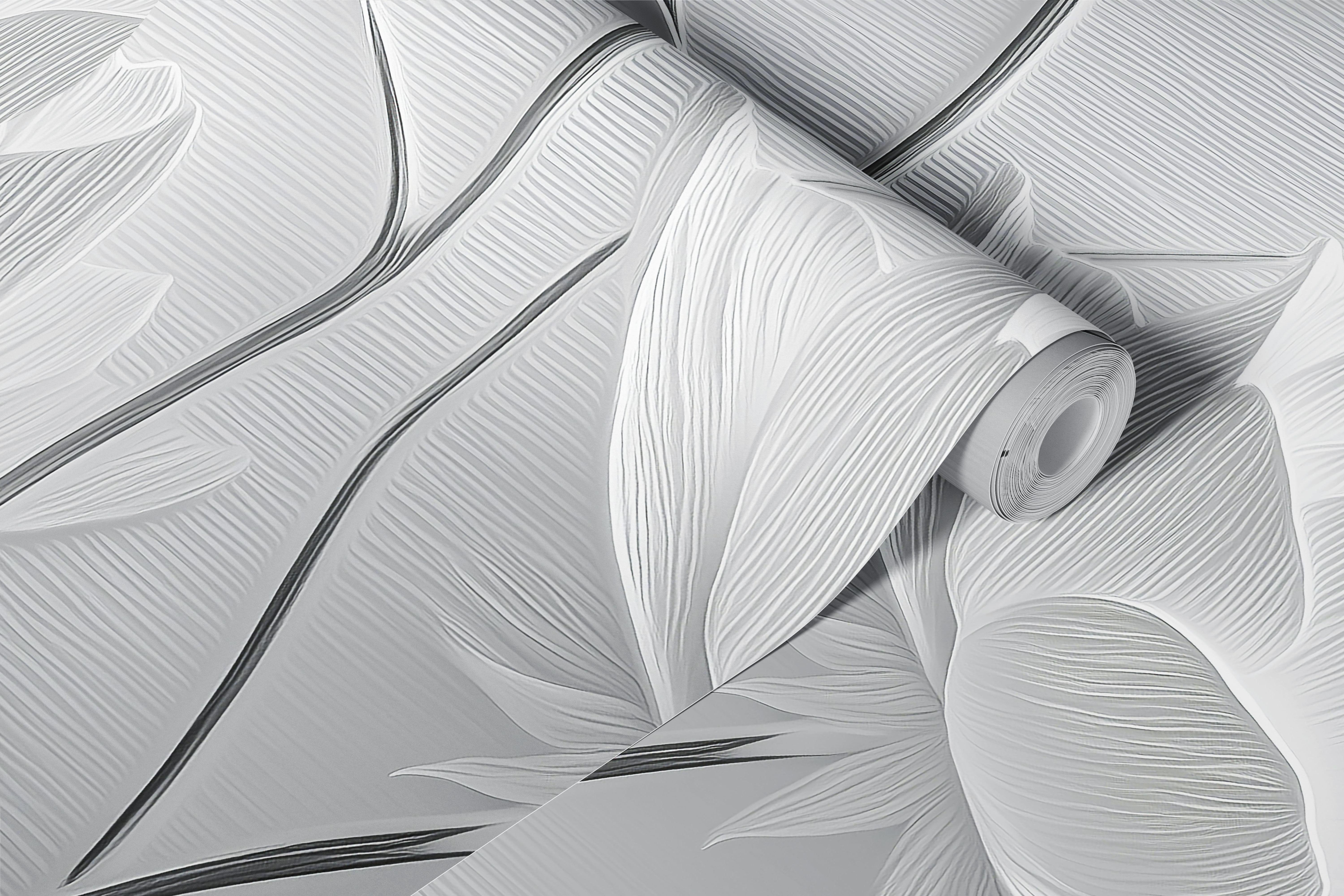 White Lotus Embossed Relief behang in een kamer