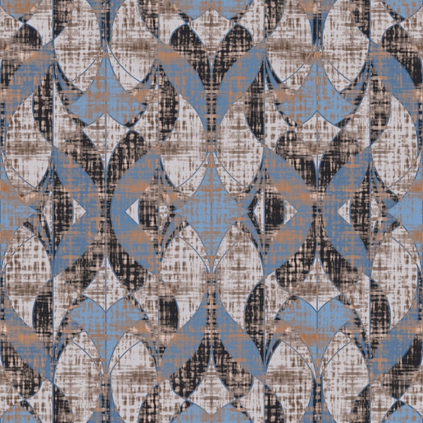 Abstract Ikat Chevron Weave
