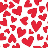 Maxi Bold Red Hearts on White wallpaper