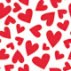 Maxi Bold Red Hearts on White