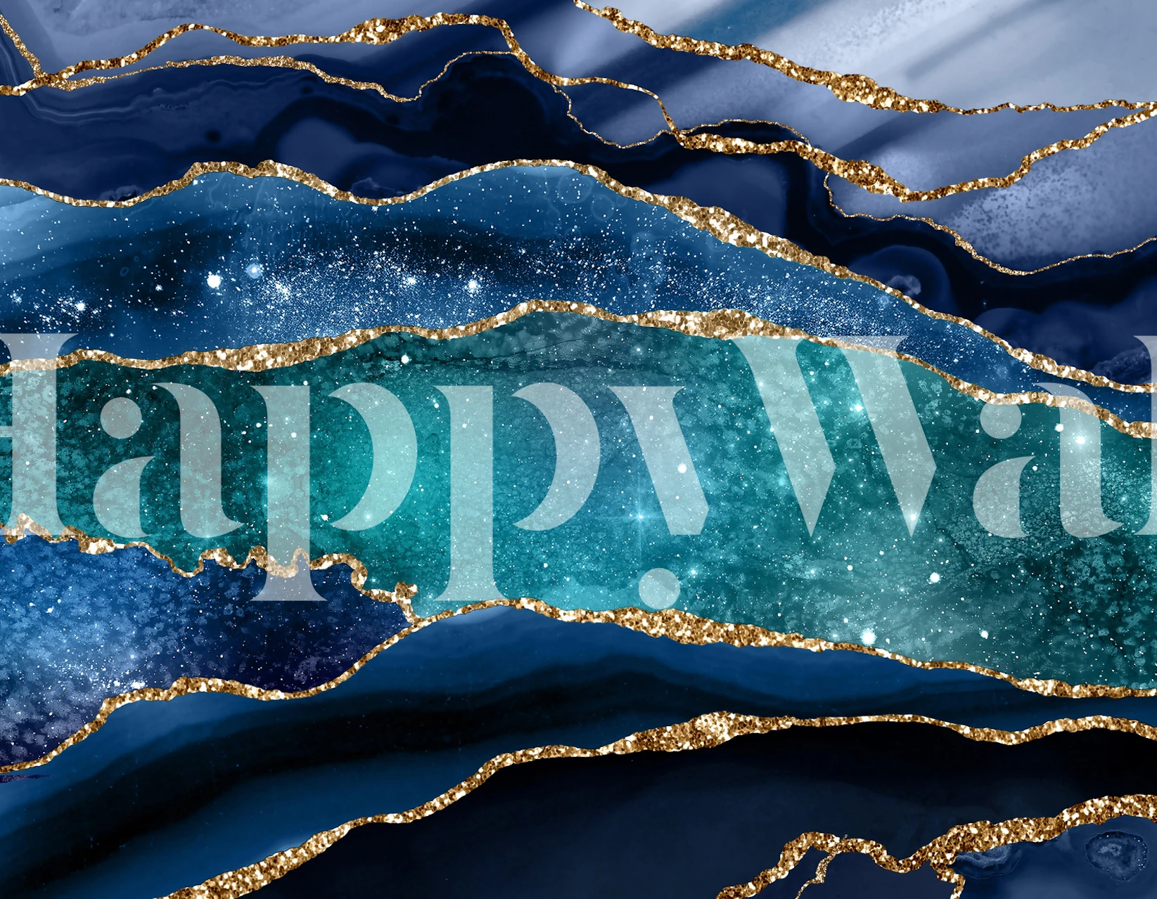 Textura de mármore temática galáctica com veios dourados que lembram um céu noturno estrelado