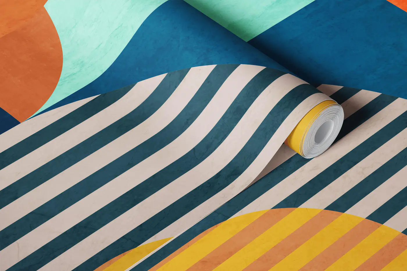 Bold Bauhaus Inspired Geometry wallpaper roll