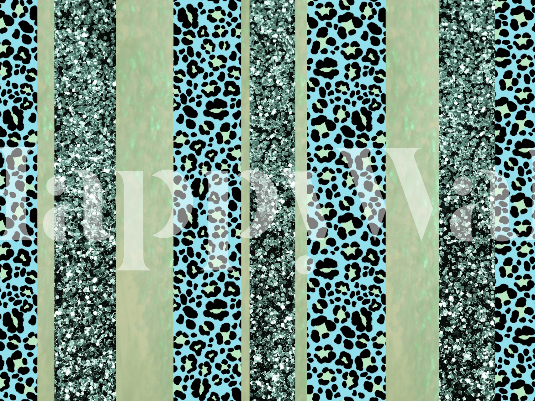 Leopard Glitter Stripes Glam 2 wallpaper in a room